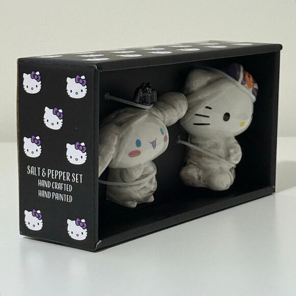 New Blue Sky Hello Kitty & Cinnamonroll Halloween Mummy Salt and Pepper Shakers - Picture 3 of 6